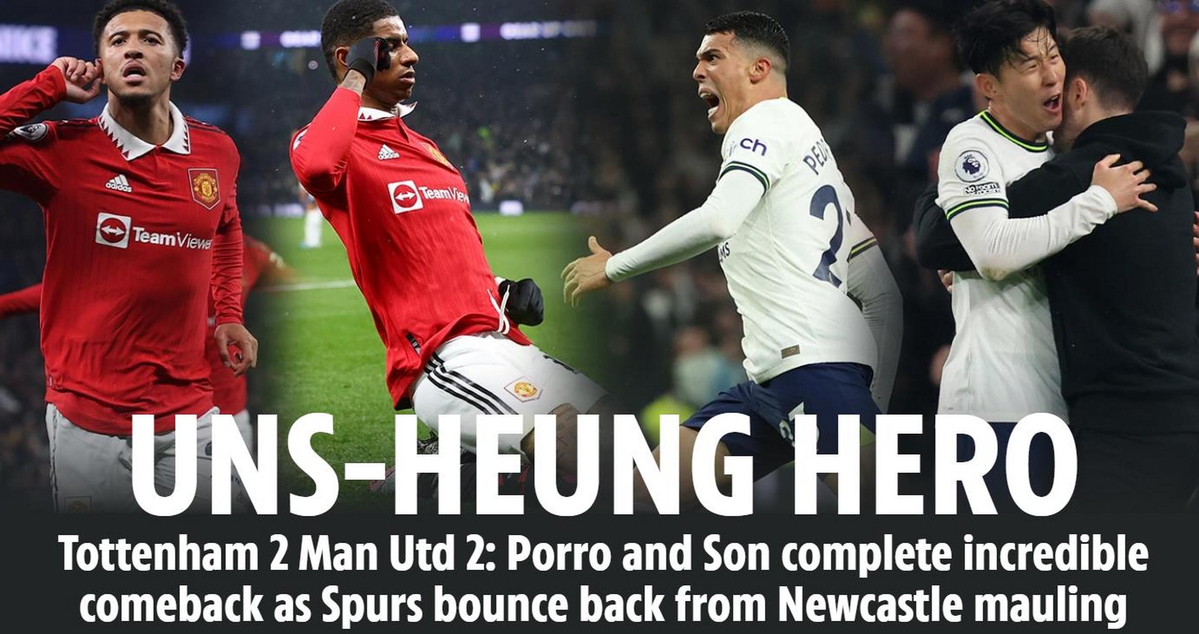 关于曼联告别主场胜利，热刺逆风获胜的信息